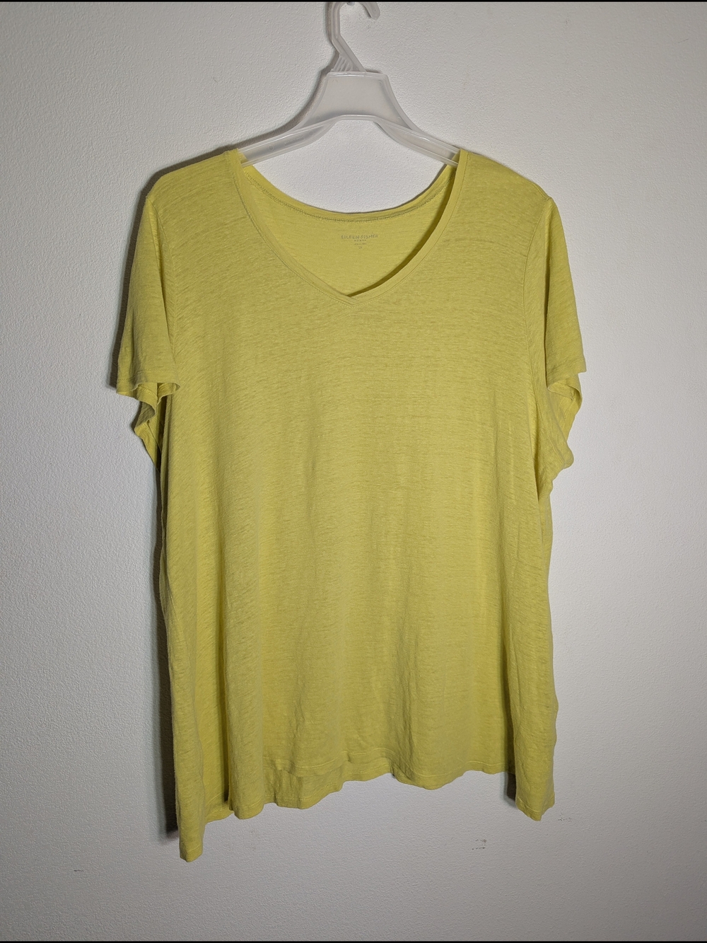 Eileen Fisher Womens Dress 100%‎ Linen Butter Yellow Quiet Luxury Plus Size 2X